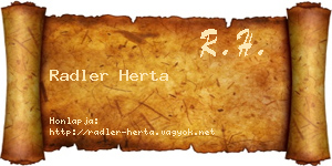 Radler Herta névjegykártya